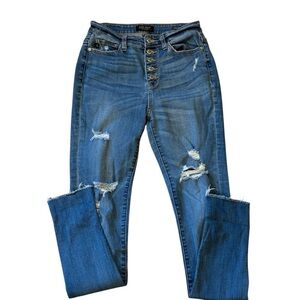 Judy Blue Womens Skinny Stretch Denim High Rise Jeans 5/27 Button Fly #JB8281MD
